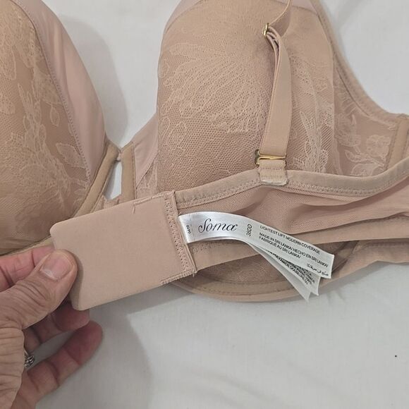 SOMA HUSH COLOR PERFECT COVERAGE BRA WITH LACE SZ 38DD - Picture 2 of 8